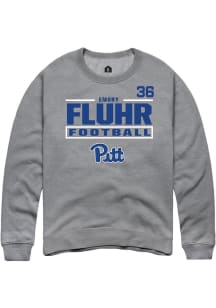 Emory Fluhr Pitt Panthers Mens Graphite Football NIL Stacked Box Player Crew