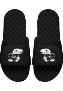 Kansas Jayhawks Black and White Mens Slides