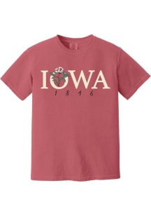 Summit Sportswear Iowa Womens Red Wild Rose Short Sleeve T-Shirt