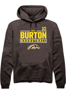 Max Burton Western Michigan Broncos Mens Brown NIL Stacked Box Player Hood