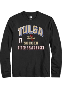 Piper Szafranski  Tulsa Golden Hurricane Black Rally NIL Arch Logo Long Sleeve T Shirt