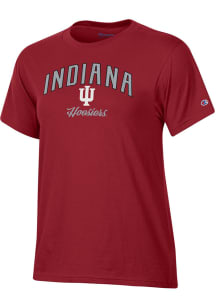 Champion Indiana Hoosiers Womens Crimson Glitter Short Sleeve T-Shirt