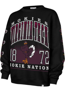 47 Virginia Tech Hokies Womens Black Go Big Crew Sweatshirt
