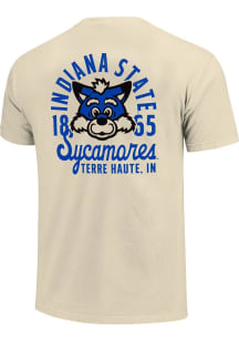 Indiana State Sycamores Ivory Mascot Overlay Short Sleeve T Shirt