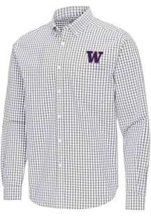 Antigua Washington Huskies Mens Ash Ellis Long Sleeve Dress Shirt