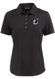 Cutter and Buck Minnesota United FC Womens Black Coastline Eco Short Sleeve Polo Shirt
