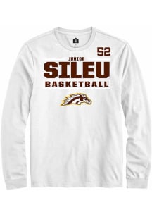 Junior Sileu Western Michigan Broncos White NIL Stacked Box Long Sleeve Player T Shirt