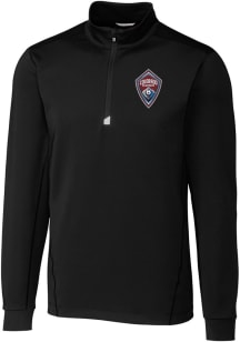 Cutter and Buck Colorado Rapids Mens Black Traverse Long Sleeve Qtr Zip Pullover