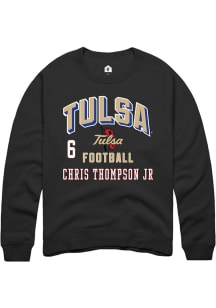 Chris Thompson Jr Tulsa Golden Hurricane Mens Black Football NIL Arch Logo Player Crew