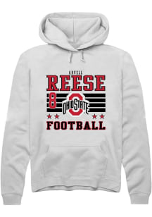 Arvell Reese Ohio State Buckeyes Mens White Football NIL Striped Player Hood