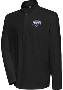 Antigua Greensboro Swarm Mens Black Flex Long Sleeve Qtr Zip Pullover