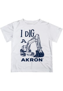 Vive La Fete Akron Zips Toddler White Excavator Short Sleeve T-Shirt