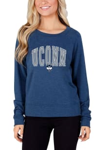 Concepts Sport UConn Huskies Womens Navy Blue Mainstream Crew Sweatshirt