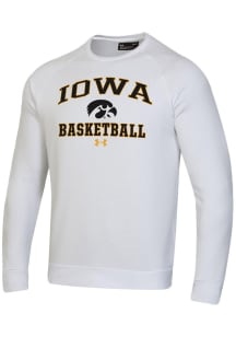 Under Armour Iowa Hawkeyes Mens White Basketball Rival Long Sleeve Crew Sweatshirt