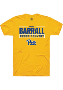 Elena Barrall Pitt Panthers Gold NIL Stacked Box Short Sleeve Player T Shirt