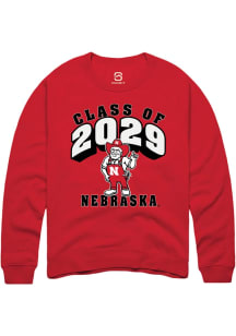 Summit Sportswear Nebraska Cornhuskers Mens Red Class of 2029 Long Sleeve Crew Sweatshirt
