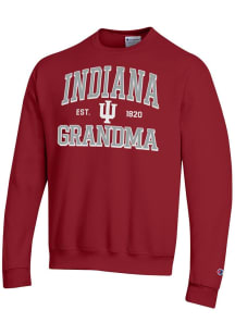 Champion Indiana Hoosiers Mens Crimson Est. Date Grandma Powerblend Long Sleeve Crew Sweatshirt