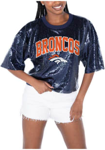 Denver Broncos Womens Gameday Couture Rise Up Fashion Football Jersey - Navy Blue