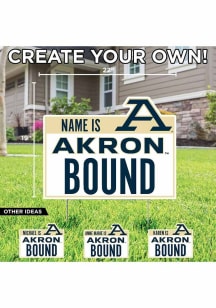 Akron Zips Personalized School Bound Yard Sign - White