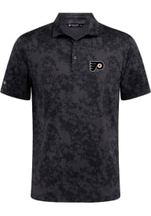 Levelwear Philadelphia Flyers Mens Black Whisper Embroidered 3D Patch Short Sleeve Polo