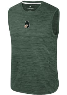 Colosseum Michigan State Spartans Mens Green Vintage Logo Short Sleeve Tank Top