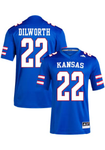 Brian Dilworth  Adidas Kansas Jayhawks Blue NIL Replica Name And Number Football Jersey