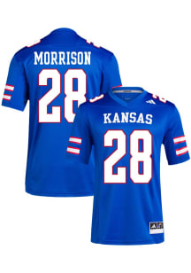Sevion Morrison  Adidas Kansas Jayhawks Blue Replica Name And Number Football Jersey