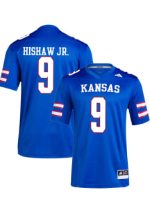 Daniel Hishaw Jr  Adidas Kansas Jayhawks Blue Replica Name And Number Football Jersey