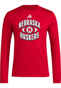 Adidas Nebraska Cornhuskers   Long Sleeve T Shirt