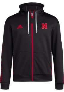 Adidas Nebraska Cornhuskers Mens Black  Light Weight Jacket