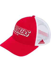 Adidas Nebraska Cornhuskers Scripted Mesh Adjustable Adjustable Hat -