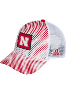 Adidas Nebraska Cornhuskers Dotted Meshback Trucker Adjustable Hat -