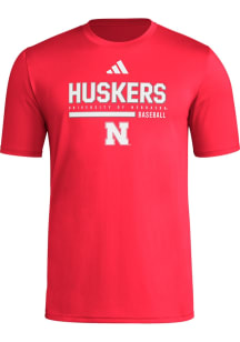 Adidas Nebraska Cornhuskers   Short Sleeve T Shirt