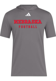 Adidas Nebraska Cornhuskers   Short Sleeve Hoods