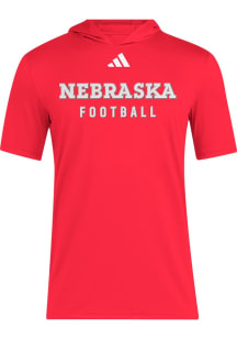 Adidas Nebraska Cornhuskers   Short Sleeve Hoods