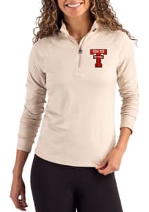 Cutter and Buck Texas Tech Red Raiders Womens Oatmeal Coastline Qtr Zip