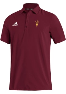 Adidas Arizona State Sun Devils Mens Maroon Heat Seal Stadium Coaches Short Sleeve Polo