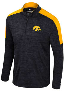 Colosseum Iowa Hawkeyes Mens Black Consistency Long Sleeve Qtr Zip Pullover