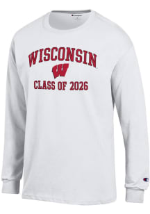 Champion Wisconsin Badgers White Font Class of 2026 Jersey Long Sleeve T Shirt