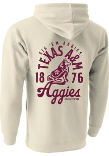 Texas A&M Aggies Mens Oatmeal Mascot Overlay Long Sleeve Hoodie