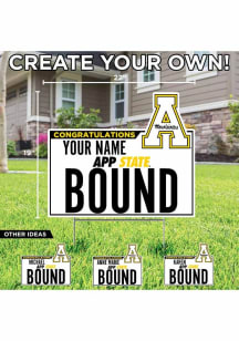 Appalachian State Mountaineers Personalized School Bound Yard Sign - White