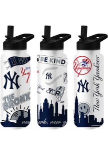 New York Yankees Native 34oz Quencher Stainless Steel Bottle - White