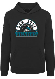 Levelwear San Jose Sharks Youth Black Podium Jr Banner Arch Long Sleeve Hoodie