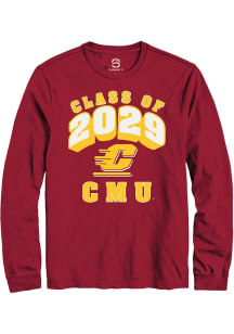 Summit Sportswear Central Michigan Chippewas Maroon Class of 2029 Long Sleeve T Shirt