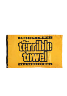 Pittsburgh Steelers Terrible Towel Silk Screen Grommet Flag - Gold