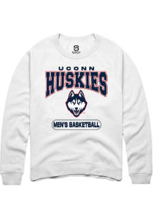 Summit Sportswear UConn Huskies Mens White Men's Basketball Long Sleeve Crew Sweatshirt