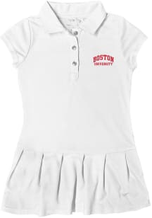 Boston Terriers Toddler Girls White Caroline Short Sleeve Dress