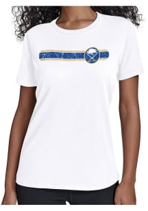Starter Buffalo Sabres Womens White Stripe Short Sleeve T-Shirt