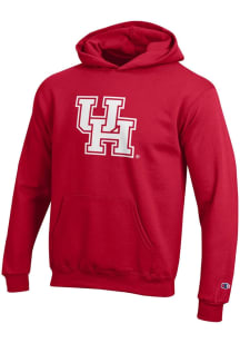 Champion Houston Cougars Youth Red Logo Powerblend Long Sleeve Hoodie
