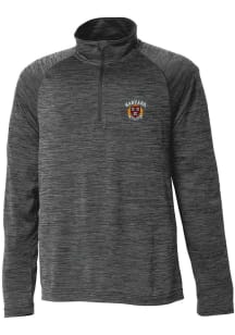 Harvard Crimson Youth Black Space Dye Long Sleeve Quarter Zip Shirt